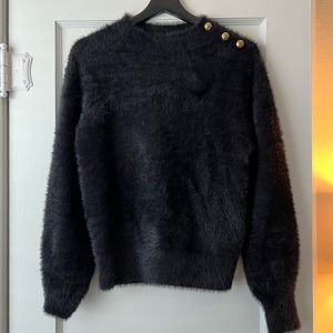 NWT Banana Republic Black Fuzzy Puff Sleeve sweater